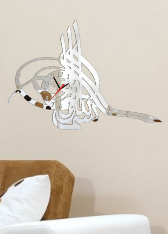 M3 Decorium Tuğra Dekoratif Ayna Saat ürün görseli 1