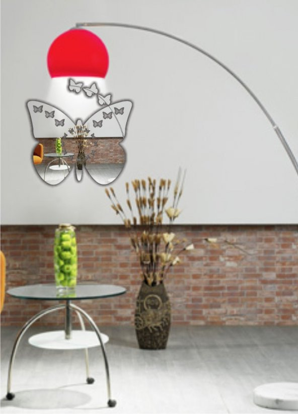 M3 Decorium Kelebekler Dekoratif Ayna Saat ürün görseli 1