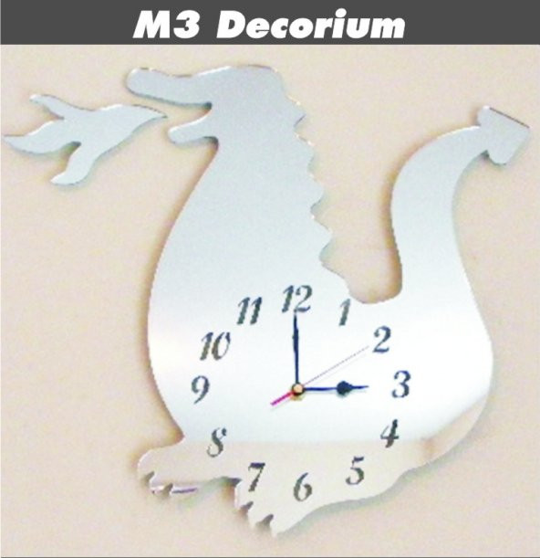M3 Decorium Ejderha Dekoratif Ayna Saat ürün görseli 1
