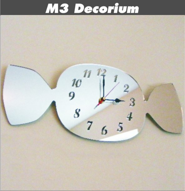M3 Decorium Şeker Dekoratif Ayna Saat ürün görseli 1