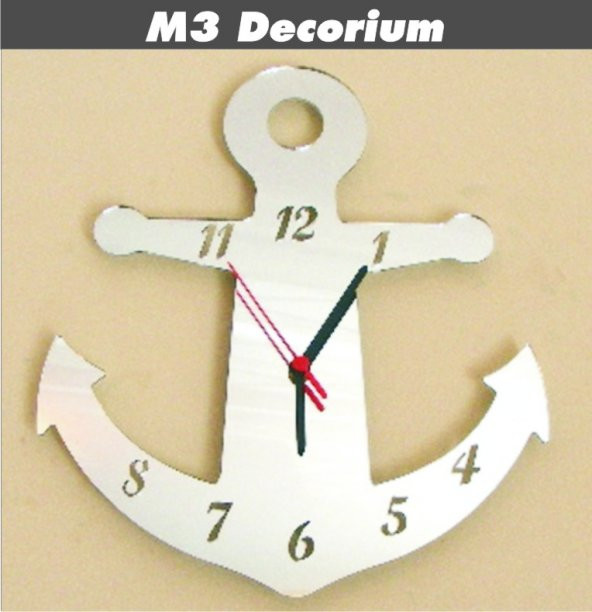M3 Decorium Anchor Çapa Dekoratif Ayna Saat ürün görseli 1