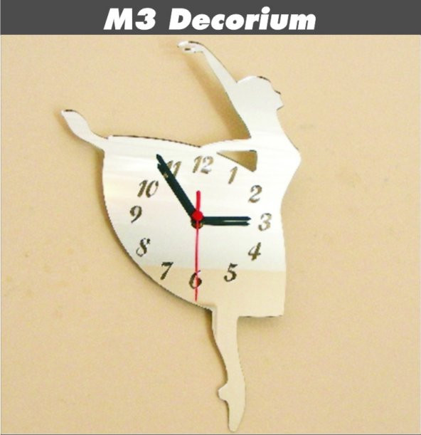 M3 Decorium Balerin Dekoratif Ayna Saat ürün görseli 1