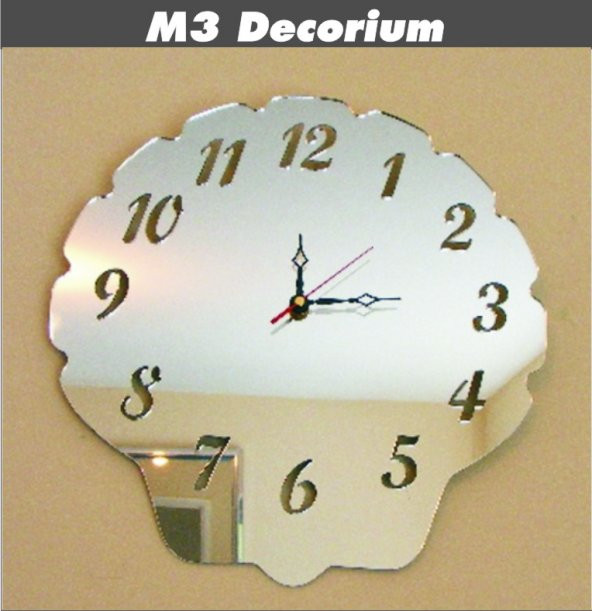 M3 Decorium Midye Dekoratif Ayna Saat ürün görseli 1