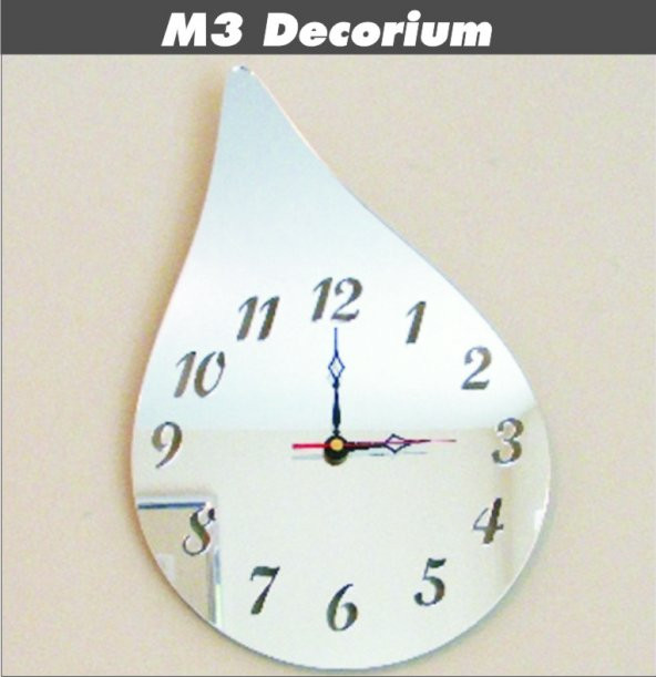 M3 Decorium Damla Dekoratif Ayna Saat ürün görseli 1