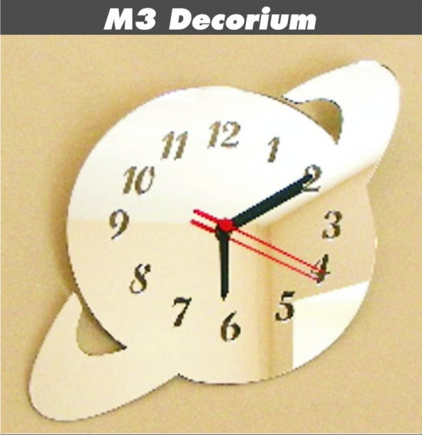 M3 Decorium Uranüs Astroloji Dekoratif Ayna Saat ürün görseli 1