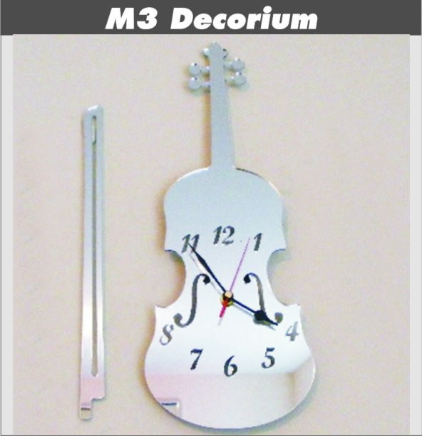 M3 Decorium Keman Dekoratif Ayna Saat ürün görseli 1