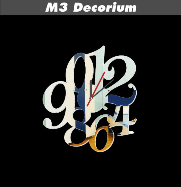 M3 Decorium Saklı Rakamlar Dekoratif Ayna Saat ürün görseli 1