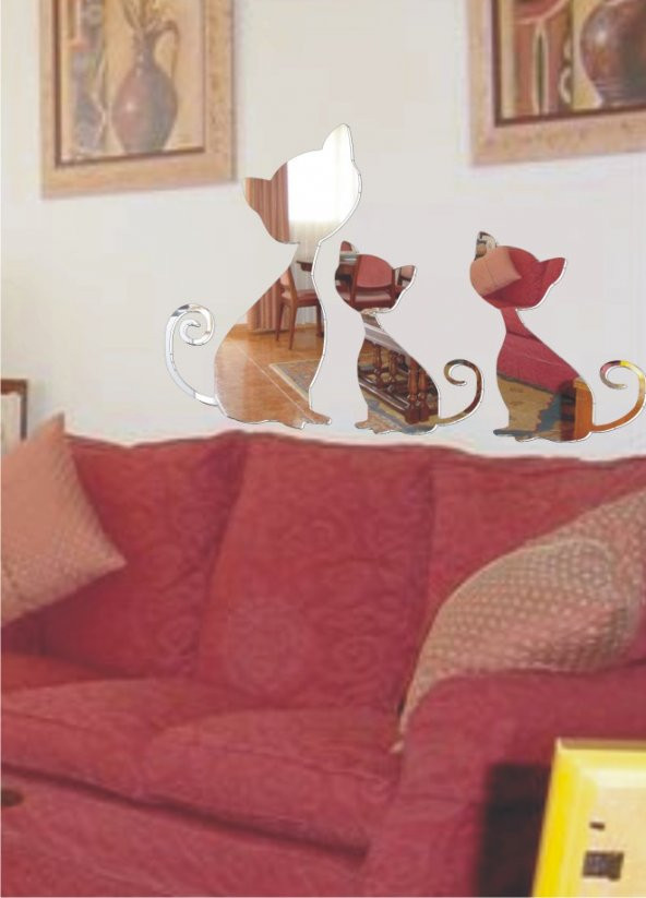 M3 Decorium Three Cats Kedici Dekoratif Ayna ürün görseli 1