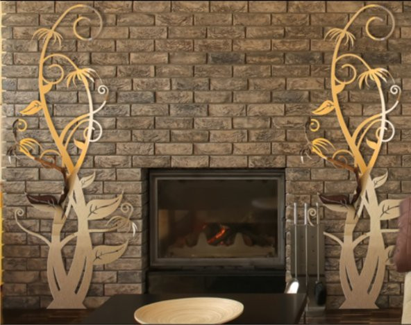 M3 Decorium Sarmaşık Şömine Barbekü Yanı Dekoru Dekoratif Ayna ürün görseli 1