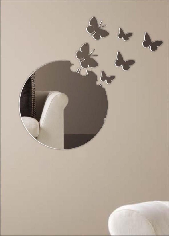 M3 Decorium Yuvarlak Kopan Kelebekli Ayna ürün görseli 1