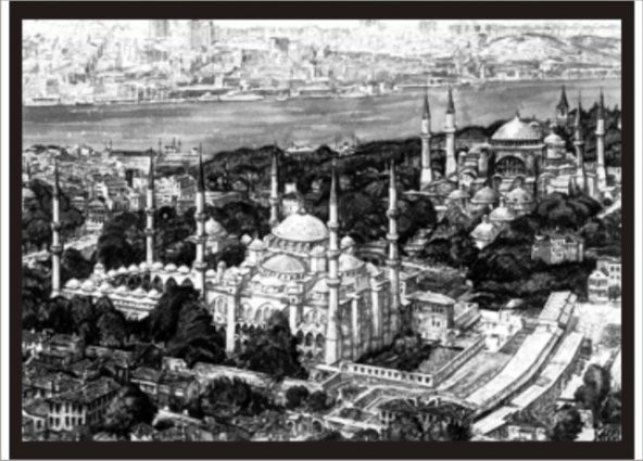70 cm X 100 cm Sultan Ahmet Camii ve Ayasofya Poster Tablo ürün görseli 1