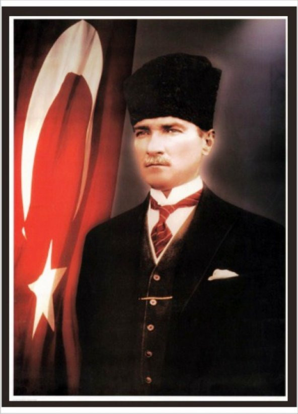 70cm X 100cm Atatürk ve Bayrak Poster Tablo ürün görseli 1
