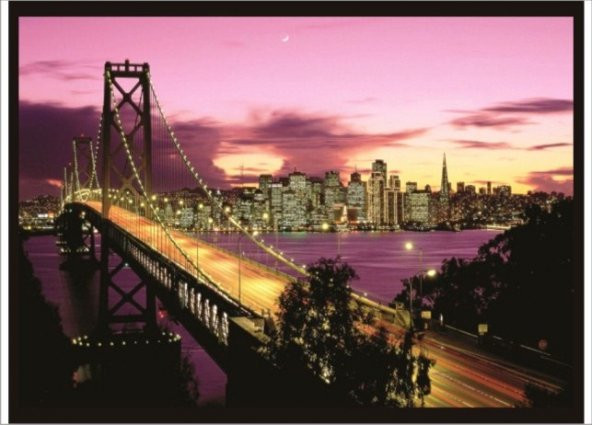 70x100cm Golden Gate Gece Poster Tablo ürün görseli 1