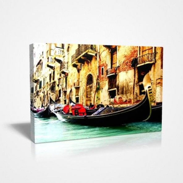 45x30cm Venedik Gondol Kayık Canvas Kanvas Tablo ürün görseli 1