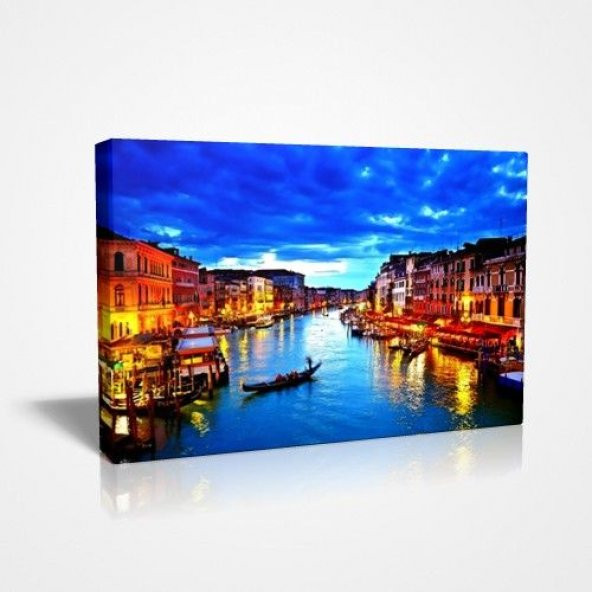 Ağır Sağlam Kalın Karkas 30x45cm Venedik te Gece Canvas Tablo ürün görseli 1