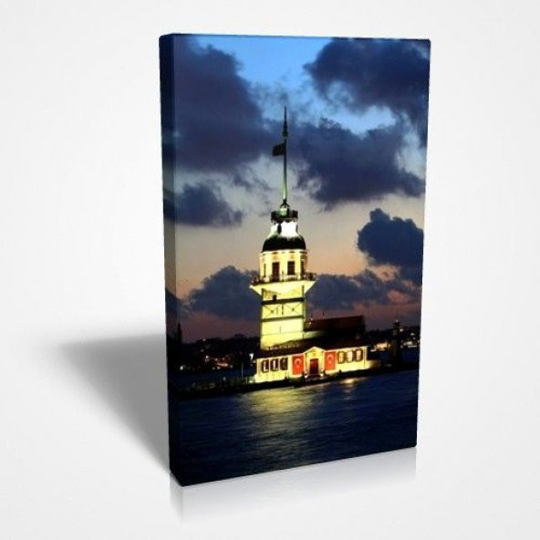 Kız Kulesi Gece Kanvas Tablo ürün görseli 1