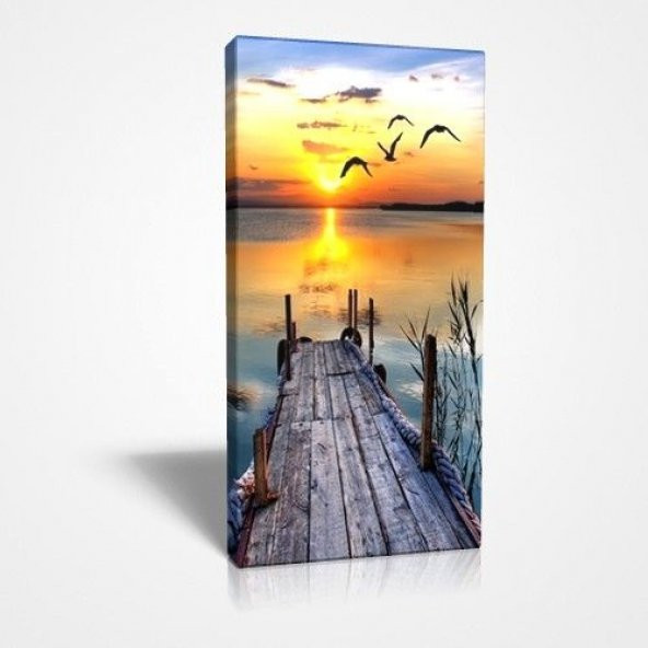 45x30 cm İskele Ve Martılar Kanvas Tablo ürün görseli 1