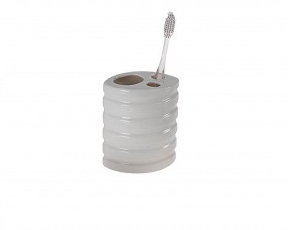 LY-J45B SERAMİK DİŞ FIRÇALIK OVAL ÇİZGİLİ MODEL 9X6X11CM ürün görseli 1