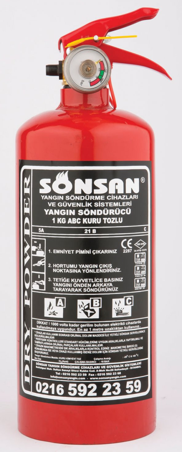 SÖNSAN KURU KİMYEVİ TOZLU YANGIN SÖNDÜRME CİHAZI 1 Kg. ürün görseli 1