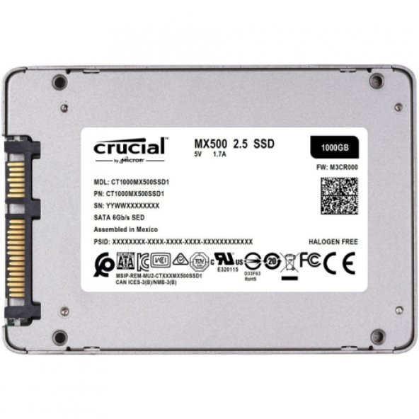 PTTAVM: Crucial MX500 1TB SSD Disk CT1000MX500SSD1