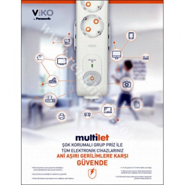 Viko Multilet Şok Korumalı 6 Lı Priz 90117632 ürün görseli 1