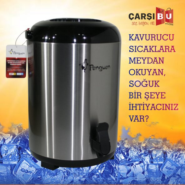 Penguen 1295C Termos İçi Dışı Çelik 9,5 lt Musluklu Su Termosu ürün görseli 1