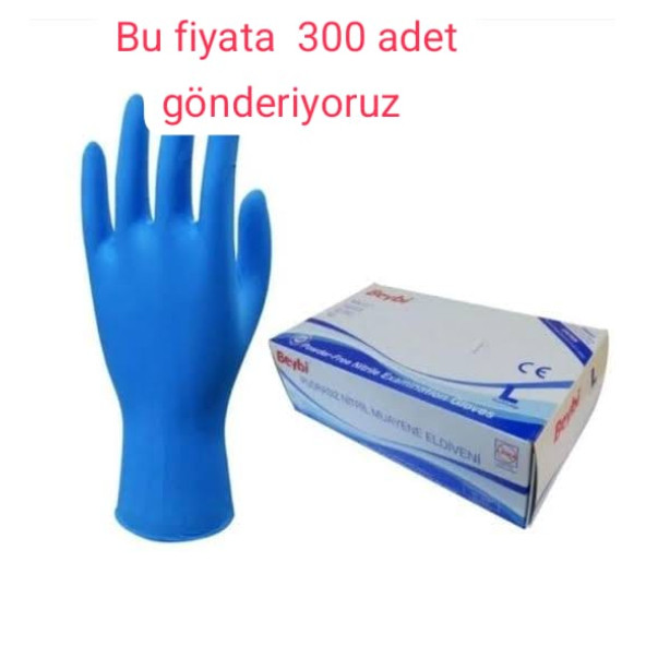 BEYBİ, MAVİ NİTRİL, PUDRASIZ ,300 ADET MUAYENE ELDİVENİ ürün görseli 1