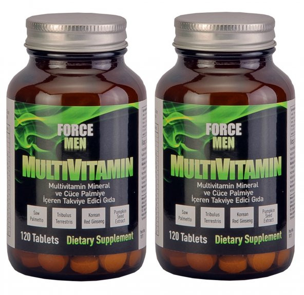 Force Men Multivitamin Saw Palmetto,Kırmızı kore Ginsengi 120 Tab 2 kutu ürün görseli 1