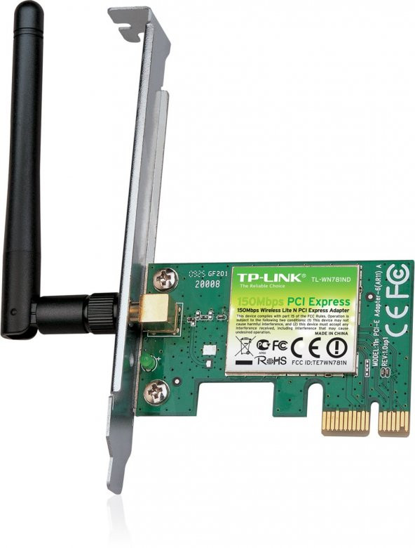 TP-LINK 150Mbps 1xDeğiştirilebilir Antenli PCI Express Sinyal Alıcı TL-WN781ND ürün görseli 1