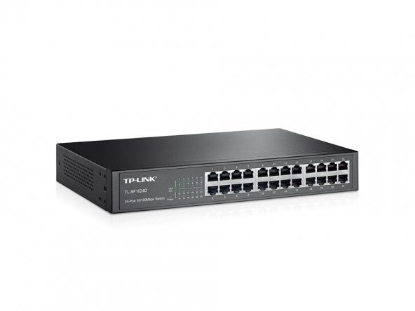 TP-LINK 10/100Mbps 24xPort %70 Güç Tasarruflu Raf Tipi Çelik Kasa Switch TL-SF1024D ürün görseli 1