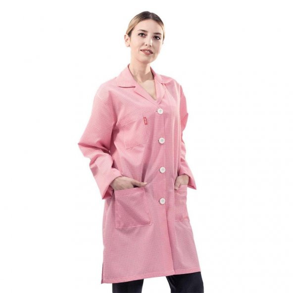 Kadın Önlük, Pembe-Beyaz -94E1763- İş Elbisesi, İş önlüğü - Resim 2