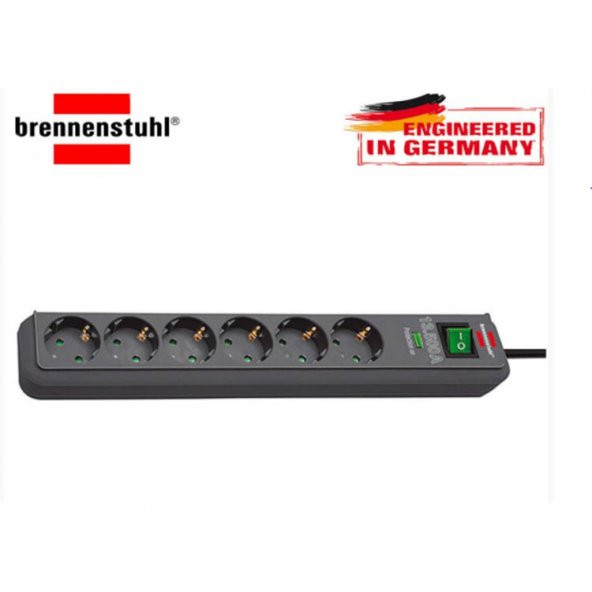 Brennenstuhl Ecoline Altılı Akım Korumalı Priz 1.5 M ürün görseli 1
