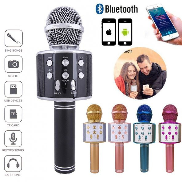 Sihirli Karaoke Mikrofon Bluetooth Sd Card Mikrofonu - Resim 11