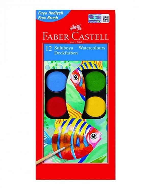 Faber Castell Sulu Boya 12 Renk ürün görseli 1
