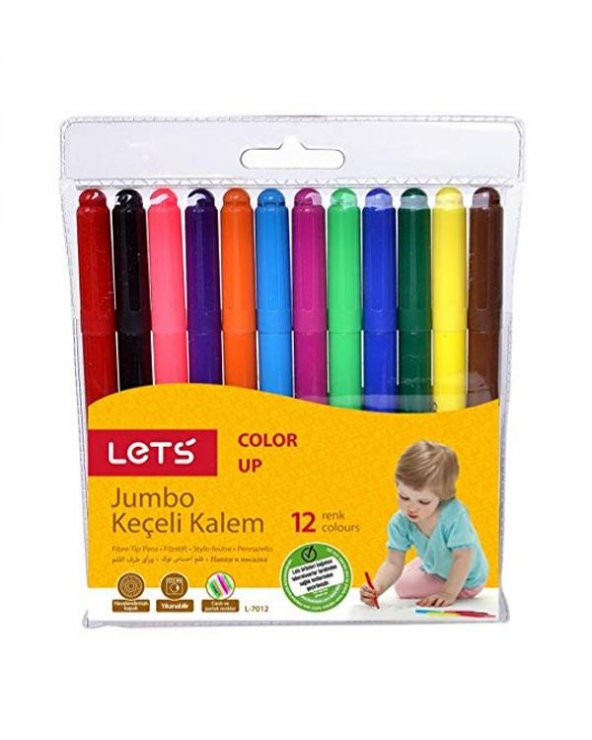 Lets Jumbo Keçeli Boya Kalemi 12 Renk ürün görseli 1