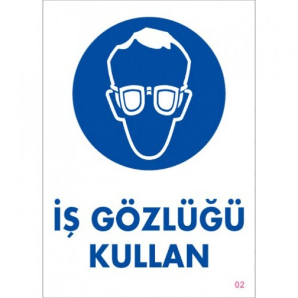 SÖNSAN UYARI LEVHALARI "İŞ GÖZLÜĞÜ KULLAN" PVC 25*35 ürün görseli 1