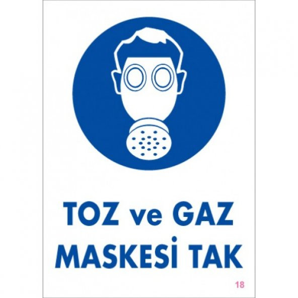 SÖNSAN UYARI LEVHALARI "TOZ VE GAZ MASKENİ TAK" PVC 25*35 ürün görseli 1