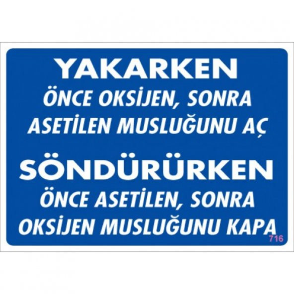 ''YAKARKEN ÖNCE OKSİJEN SONRA ASETİLEN MUSLUĞUNU AÇSÖNDÜRÜRKEN ÖNCE ASETİLEN SONRA OKSİJEN MUSLUĞUNU KAPA ürün görseli 1