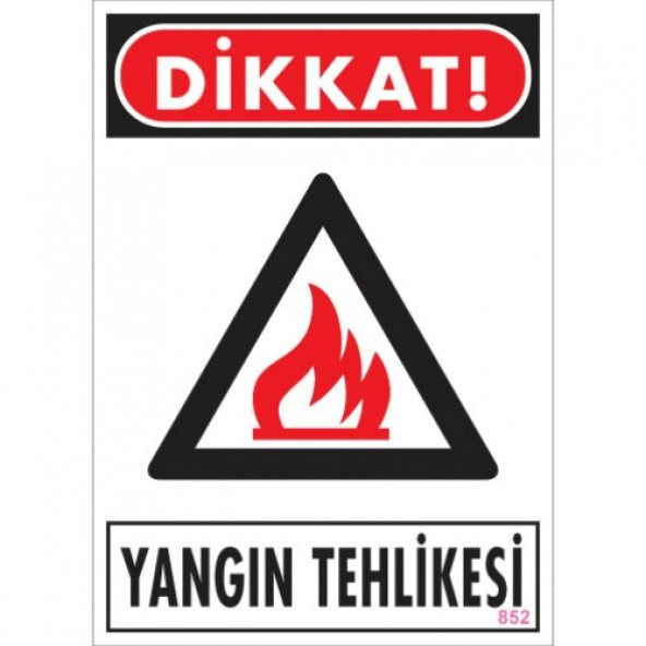 SÖNSAN UYARI LEVHALARI DİKKAT ''YANGIN TEHLİKESİ ''PVC 25*35 ürün görseli 1