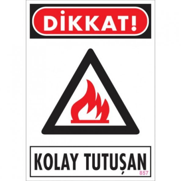 SÖNSAN UYARI LEVHALARI  DİKKAT KOLAY TUTUŞAN  PVC 25 35 ürün görseli 1