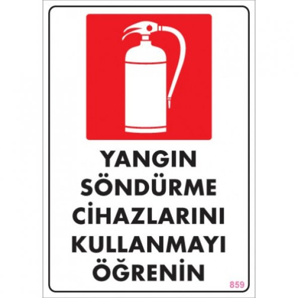 SÖNSAN UYARI LEVHALARI '' YANGIN SÖNDÜRME CİHAZLARINI KULLANMAYI ÖĞRENİN''  PVC 25*35 ürün görseli 1