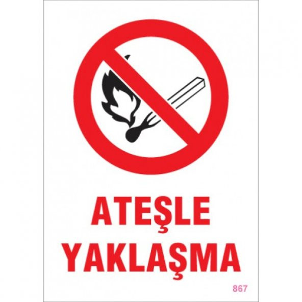 SÖNSAN UYARI LEVHALARI ''ATEŞLE YAKLAŞMA ''PVC 25*35 ürün görseli 1
