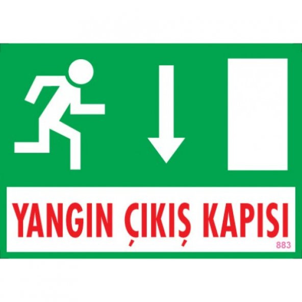 SÖNSAN UYARI LEVHALARI -YANGIN ÇIKIŞ KAPISI -AŞAĞI -PVC 25x35 ürün görseli 1