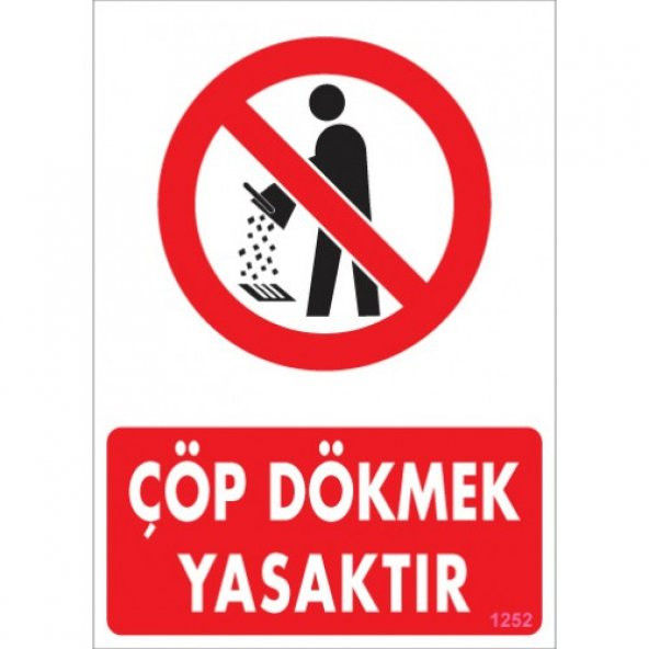 UYARI LEVHALARI -ÇÖP DÖKMEK YASAKTIR- PVC LEVHA 25X35 CM ürün görseli 1