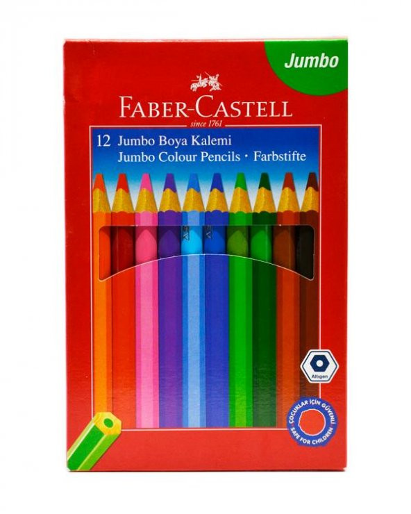 Faber Castell Jumbo Kuru Boya Kalemi 12li ürün görseli 1