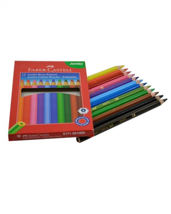 Faber Castell Jumbo Kuru Boya Kalemi 12li - Resim 2