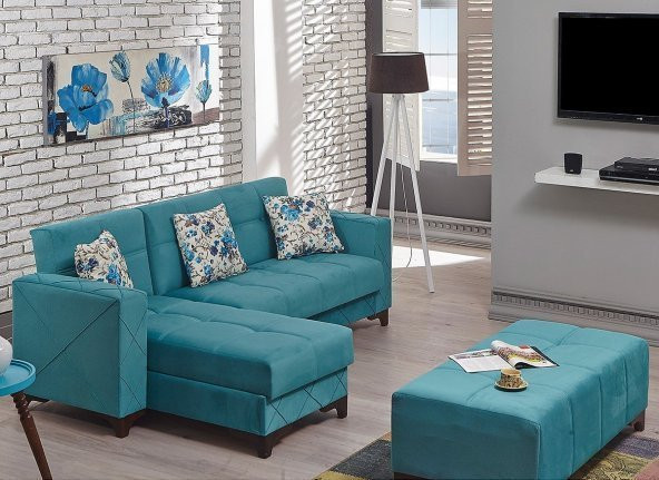 Yıldız Mavi Mini L Köşe Takımı ürün görseli 1