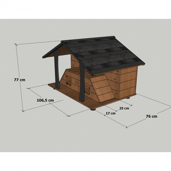 Mandu Ahşap Lüks Kedi Evi - Resim 5