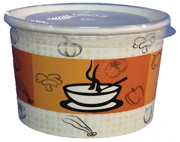 500 Adet Kapaklı Karton Çorba Kasesi 16 OZ ürün görseli 1