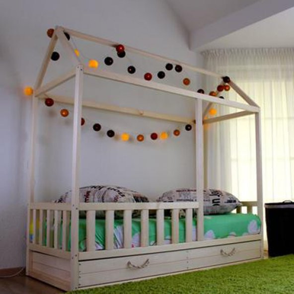 Markaawm Montessori Çocuk Yatak Doğal Ahşap 90X190 Karyola Buse ürün görseli 1